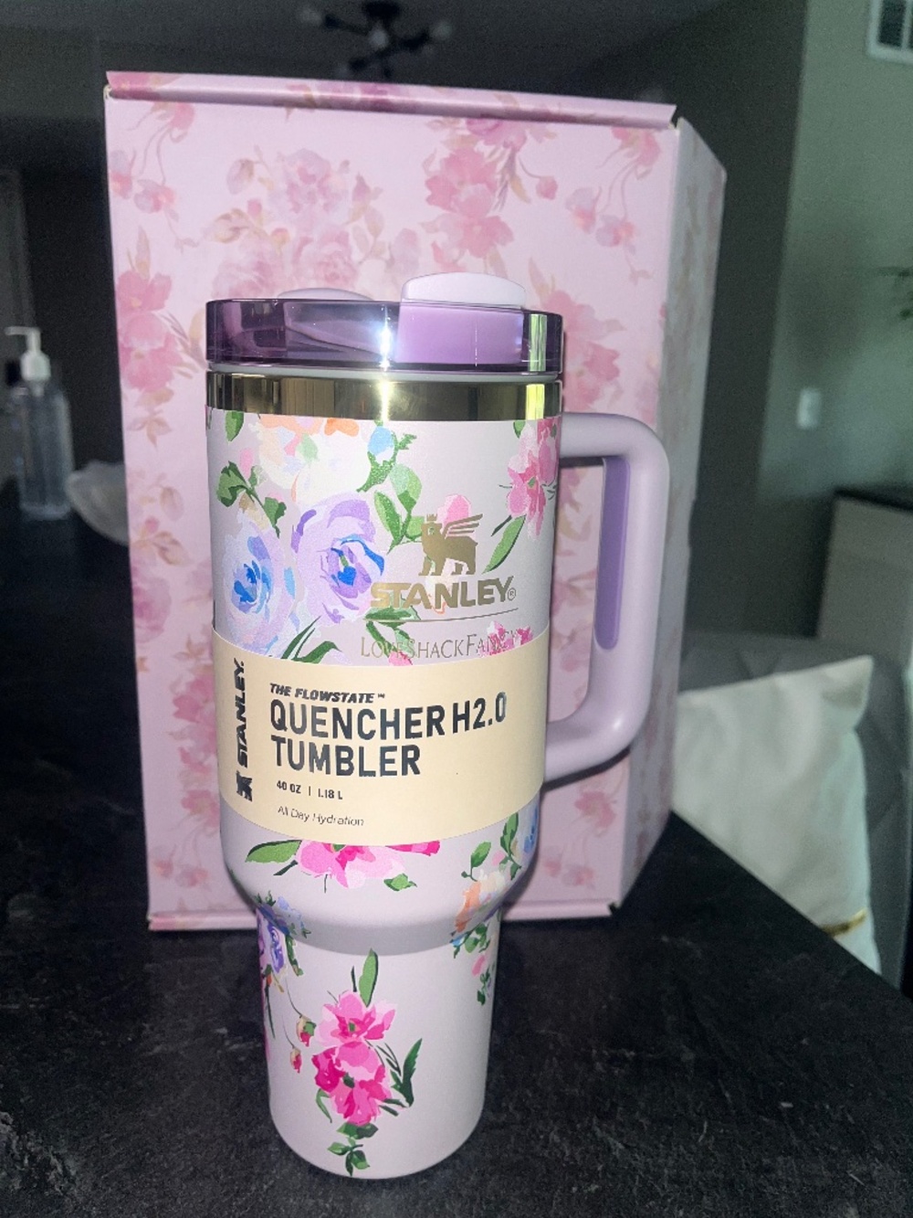 Stanley Pink & Purple Floral Quencher Travel Tumbler